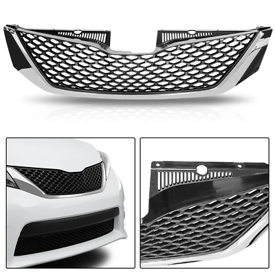 Front Bumper Upper Honeycomb Grille Chrome & Black For 2011-2017 Toyota Sienna — 第 1/4 张图片