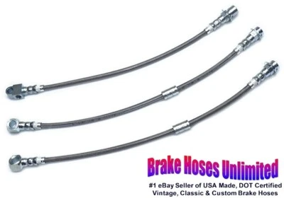 КОМПЛЕКТ ТОРМОЗНЫХ ШЛАНГОВ ИЗ НЕРЖАВЕЮЩЕЙ СТАЛИ Chevrolet Nova 1969 1970 1971 1972 - передний диск - Изображение 1 из 2