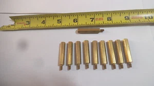 Qty 10 pcs 6-32 thread Brass M/F standoffs, 1/4 hex, 1-1/4 body x 1-1/2 long - Picture 1 of 1