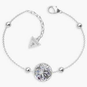 Pulsera de cadena de cristal tono plata Guess Boule 4G UBB01394RHL - Imagen 1 de 2