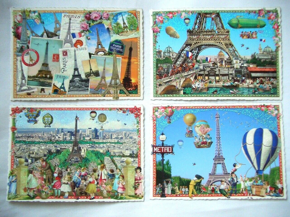 Edition a thousand beautiful * cities * postcard * glitter * Paris * Eiffel Tower ** A6 *. - Image 1 of 1
