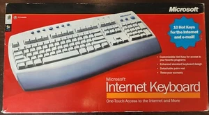Vintage Microsoft Internet Keyboard Wired PS/2 Connection - Picture 1 of 3