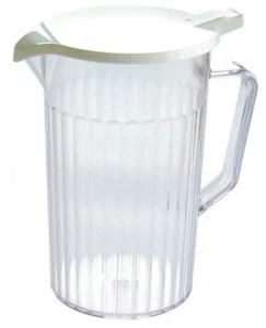 Plastic Water Jug Clear with White Lid Polycarbonate Juice Jug 2.5pt 1.4L - Picture 1 of 3