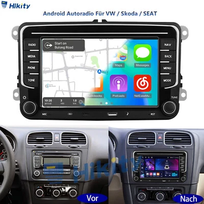 7" 4+64GB Carplay Autoradio Android 15 GPS Navi für VW GOLF 5 6 Passat Touran - Bild 1 von 4