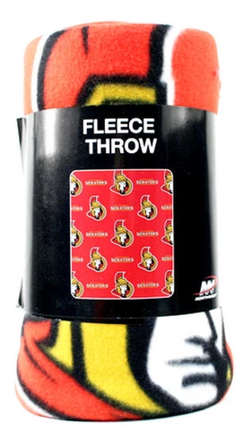 OTTAWA SENATORS FLEECE BLANKET THROW NHL SOFT MULTI LOGO BLANKET NWT NEW Cover