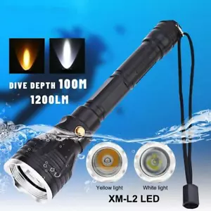 L2 LED Diving Flashlight Scuba Dive Light Waterproof Underwater 100m Torch Light - Picture 1 of 13