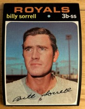 1971 Topps Billy Sorrell Baseball Card #17 Royals 3B-SS Low-Grade O/C