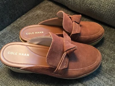 Cole Haan Women Cloudfeel All Day Bow Mule Clogs Sz 9 B Brown Rust Suede EUC - Image 1 of 4