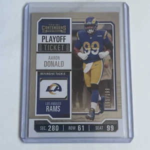Boleto de playoffs Contenders Aaron Donald 2023 paralelo #161/199 Rams - Imagen 1 de 2