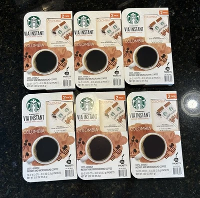 Starbucks via Instant Coffee, Colombia Blend, 156, 12 Boxes, Exp 05/26 - Image 1 of 2