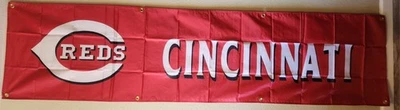 Cincinnati Reds MLB Huge 2x8 Foot Banner Flag With Metal Grommets - Image 1 of 2