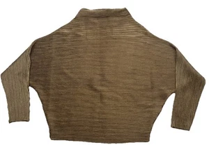 Adolfo Dominguez Wasserfall Stehkragen gerippt Slinky dehnbarer Stoff, Bronze Damen M - Bild 1 von 7