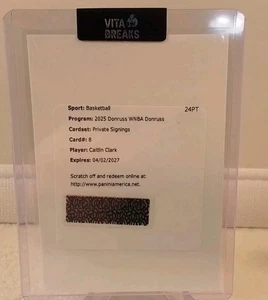 2025 Donruss WNBA Caitlin Clark firme private su carta riscatto automatico Ssp - Foto 1 di 2