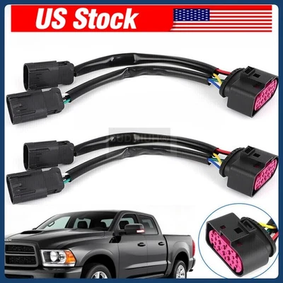  2 peças 09-18 Dodge Ram chicotes de conversão quad carcaça para projetor farol - Imagem 1 de 4