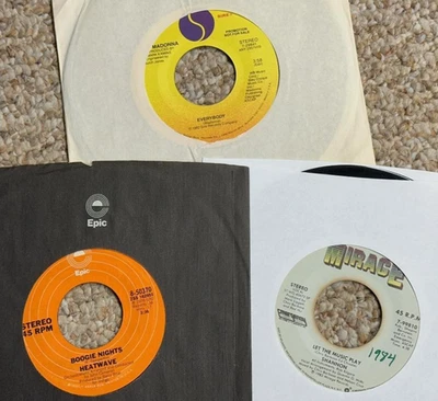 RARE 70's 80's lot 7" R&B SOUL DISCO FUNK POP vinyl 45's incl RARE MADONNA PROMO - Image 1 of 4