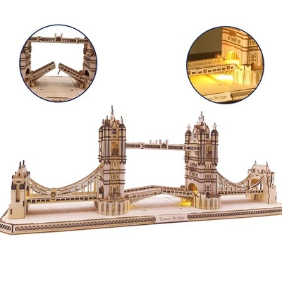 fisca 3D Puzzle Modell Bausatz Londoner Brücke Modell Bausätze mit Led Licht,...