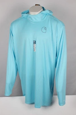 Carhartt Men's Force Sun Shirt Long Defender Hooded 3XL Tall Blue **Dirt Marks - Image 1 of 3
