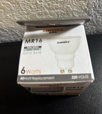 Sunlite MR16/LED/6W/40K/GU10/220V 6 Watt GU10 Lamp Bulb  Cool White Item 80306 - Image 1 of 4