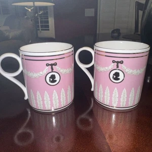 Set Of 2 Wedgwood Archive Mug Pink Cameo Out of print Rare item Japan - Picture 1 of 13
