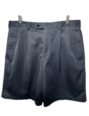 Pantalones cortos chinos plisados negros Knightsbridge para hombre W36 largo 21 Foto 1 de 4