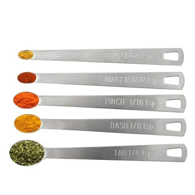 5Pcs/ Set Measuring Spoons Kit Small Tablespoon Mini Stainless Steel Tool Sets - Image 1 of 4