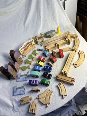 Lot Of 57 KidKraft Disney Pixar Cars Radiator Springs Wood Incomplete Or Damaged - Image 1 of 4