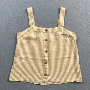 J. Canotta girocollo camicia donna media misto lino righe cinturino largo boho spiaggia - Foto 1 di 11