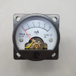 1PC DC 0-10MA Analog Ammeter Panel AMP Current Meter SO45 Cutout 45mm - Picture 1 of 8