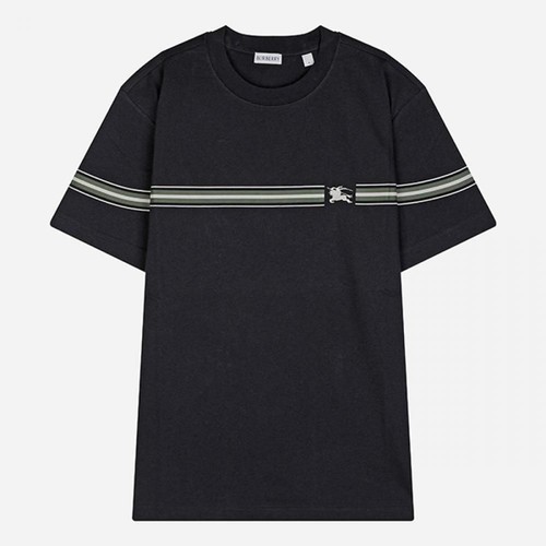 T shirt Burberry 5S righe cotone manica corta indaco 8104907 C1765 126883612