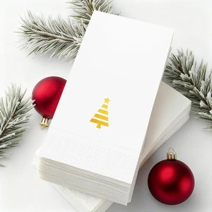Weihnachten Papierservietten Einweg: Gäste Abendessen Handtücher, Goldfolie Chris... - Bild 1 von 7