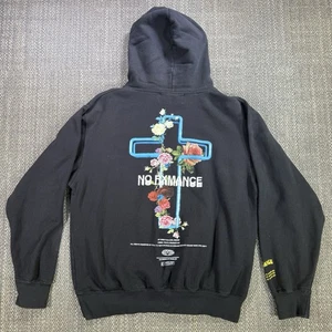 Felpa con cappuccio regime civile no remance cross rosa media nera floreale pullover streetwea - Foto 1 di 21