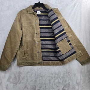Flint and Tinder Mens Waxed Trucker Jacket Small Tan Wool Lined Made In USA - Picture 1 of 10