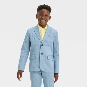Cat & Jack Kids Button Up Plaid Striped Blazer Jacket - Picture 1 of 9
