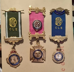 R.A.O.B. 3 x Railway Lodge 9872 - Wm T Fitzpatrick - Buffalo Breast Jewel - Foto 1 di 4