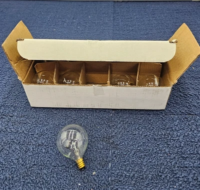 (QTY 20) SIMBA Lighting G16.5 E12 25W 120V Clear 2700K Warm White Small Globe - Image 1 of 4