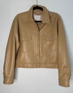 Aritzia Wilfred Kunstleder Sand Beige Little Cropped Jacke Größe M - Bild 1 von 3