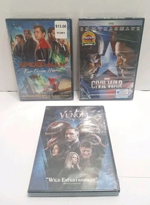 Superhero DVD Lot Of 3 Spider-Man Venom Marvel New Sealed Foto 1 de 4