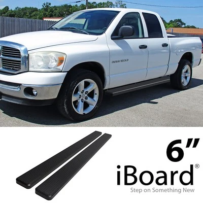 Running Board 6in Aluminum Black Fit Dodge Ram 1500 2500 3500 Quad Cab 02-08 Foto 1 de 4