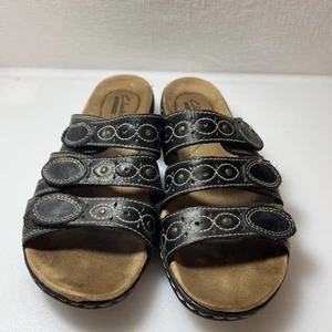 CLARKS Collection Ultimate Comfort Black Leather Sandal. Size 7m - Picture 1 of 11
