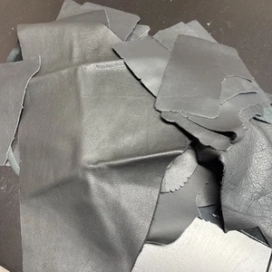 Genuine Leather Scraps & Remnants, High Quality 4 Pound craft, jewelry, BLACK!  - Picture 1 of 8