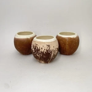 Vintage Lot of 3 Trader Vic Coconut Ceramic Mugs Tiki Bar Ware - Picture 1 of 12