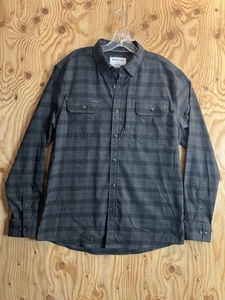 Poncho Camicia Uomo L Grigio Il Nero Canyon Plaid Slim Fit Tasche Magnetiche Bottone - Foto 1 di 12