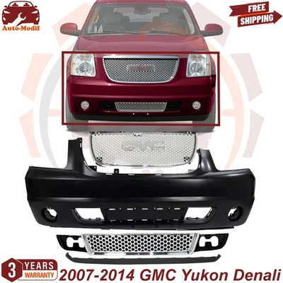 Front Bumper Cover Primed & Grille Assembly Kit For 2007-2014 GMC Yukon Denali - Изображение 1 из 4