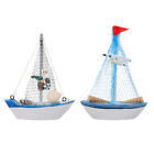  2 Pcs Modellboot Spielzeug Segelschiff Aus Holz Kind Büro Schmücken