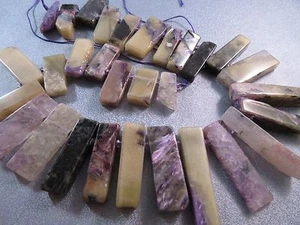 Bastoncini di Charoite russi perline 30 pezzi - Foto 1 di 1