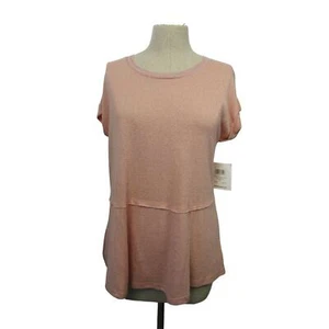 89th + Madison Women's Pink Short Sleeve Round Neck Blouse Top Size M NWT - Picture 1 of 11