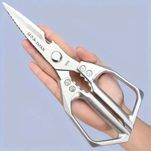 SK5 HEAVY-DUTY STAINLESS STEEL KITCHEN SCISSORS (SILVER ) - Picture 1 of 8