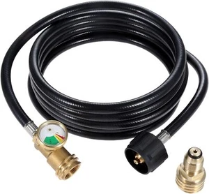 Aupoko 12 FT Propane Tank QCC1/Type Hose + Gauge + POL Adapters - Picture 1 of 7