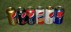 Collection Of (6) Different Pepsi Soda Pop Cans (Vg070)