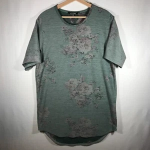 Rustic DIME Tunic Women's X-Large Green Reverse Print Short Sleeve Made In U.S.A - Picture 1 of 10